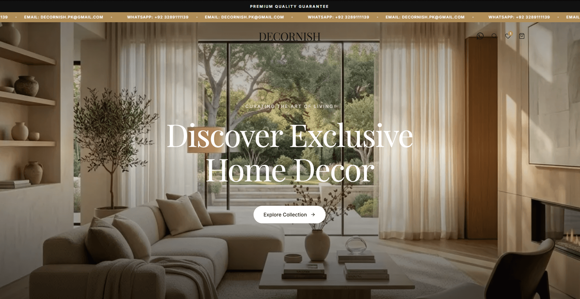 Decornish decoration store homepage